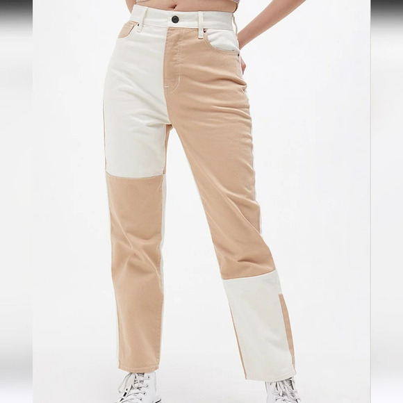 PacSun Two-Tone Paneled High Rise Straight Leg Jeans Button Fly Size 27 - Picture 10 of 10